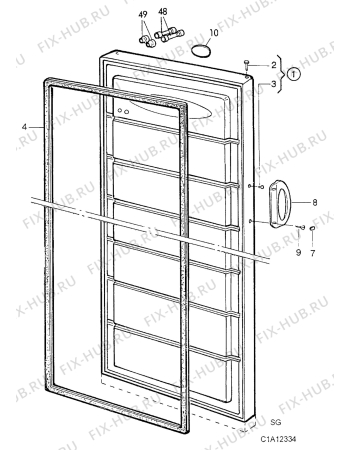 Взрыв-схема холодильника Castor CM3650F - Схема узла Door 003